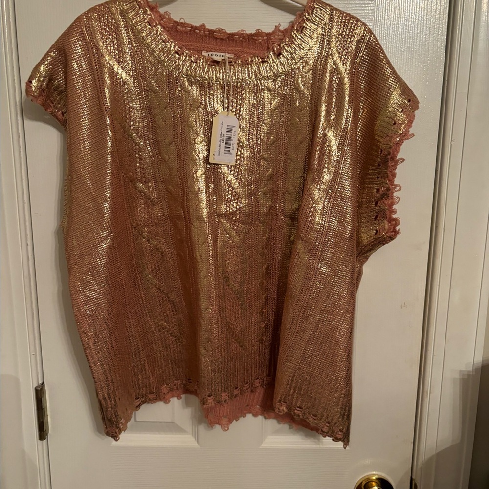 NWT Jodifl rose gold sweater